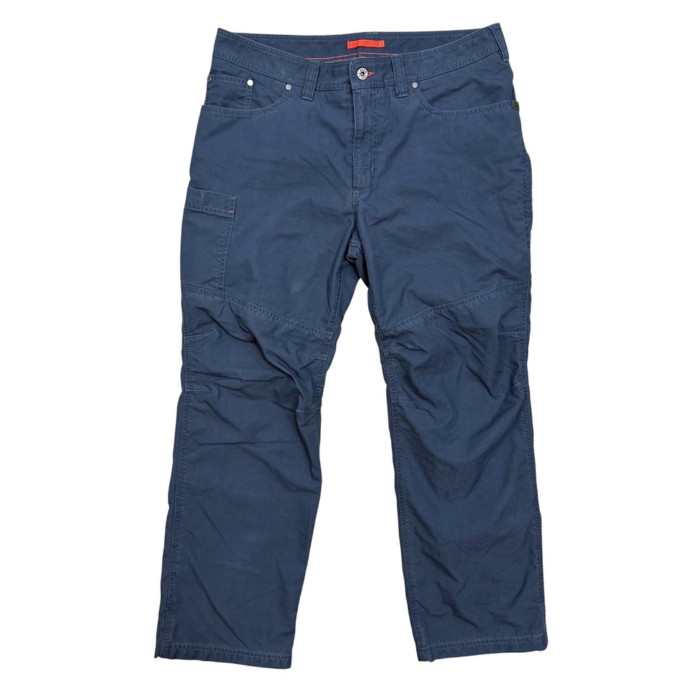 LL Bean 35X29 Blue Flannel Lined Utility‎ Pant Outdoor Cabin Hunting Winter Camp